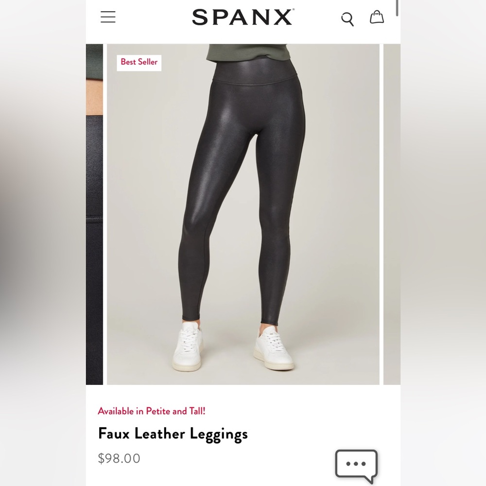 EUC - WORN ONCE / Petite XL SPANX Leather Leggings - $50